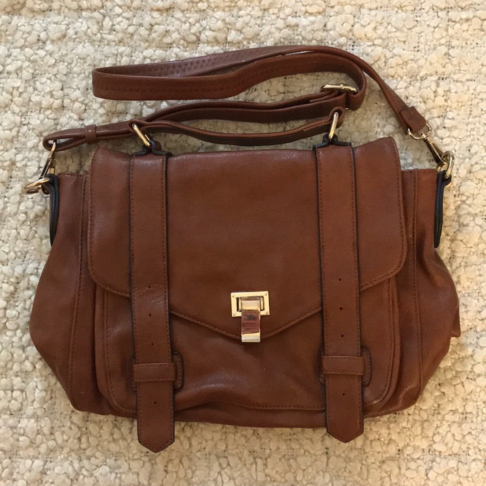 Brown briefcase style purse